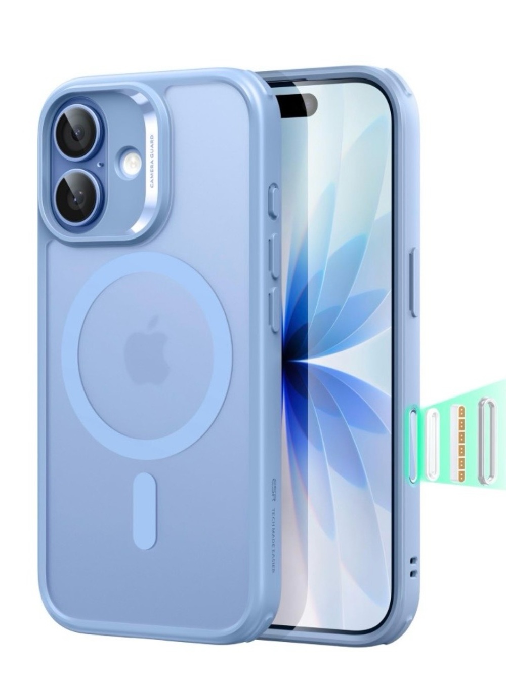 iPhone 17 Hybrid Magnetic Case Shockproof & Magsafe Compatible - FROSTED LT BLUE